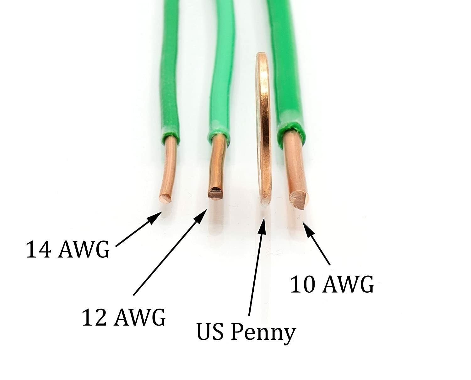 THHN / Building Wire – Green Jacket – 10 Gauge Solid Copper UL UV – 50 Ft