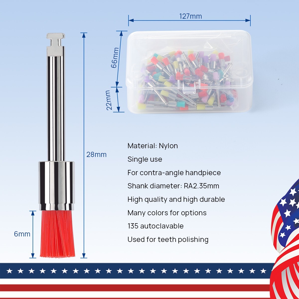 Dental Contra Angle Low Speed Handpiece /Dental Polishing Prophy Brush Burs