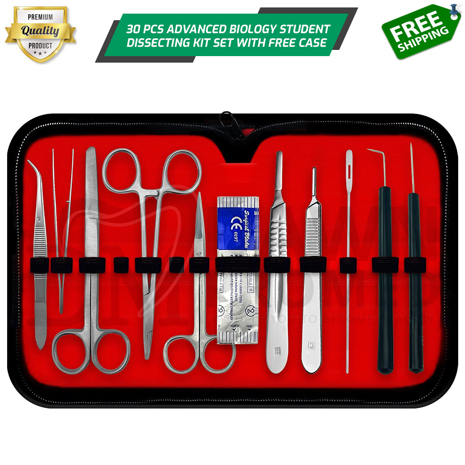 30 pcs Advanced Dissecting Kit Biology Lab Anatomy Dissection Set German Grade