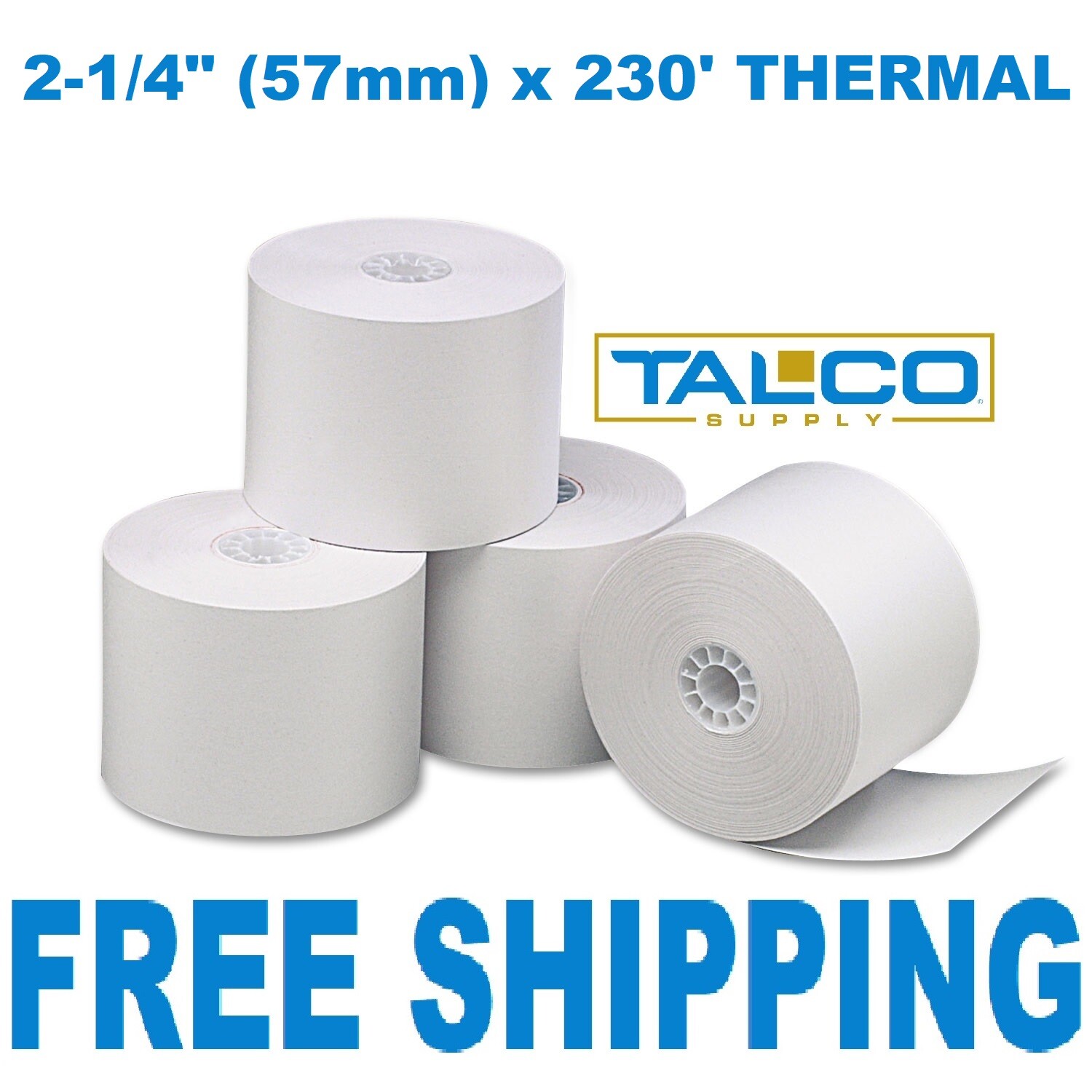(18) 2-1/4″ x 230′ THERMAL CASH REGISTER PAPER ROLLS ~FREE PRIORITY SHIPPING~