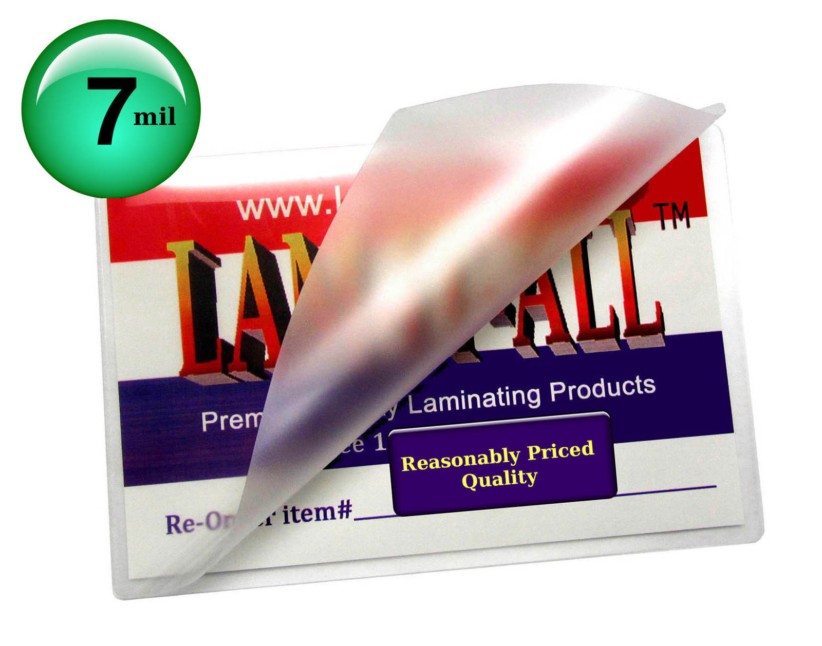 500/pack LAM-IT-ALL 7 Mil Military Card Hot Laminating Pouches 2-5/8 x 3-7/8