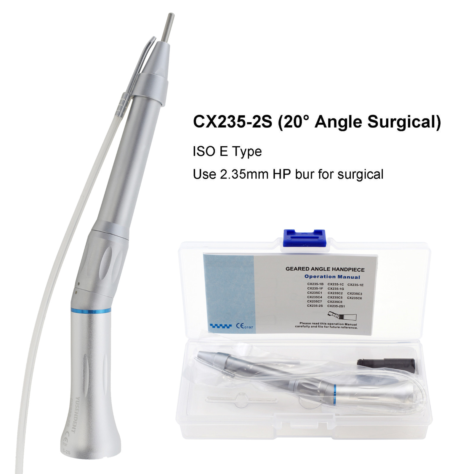 COXO Dental Surgical Handpiece 20:1 Implant Contra Angle 1:1 Straight Attachment