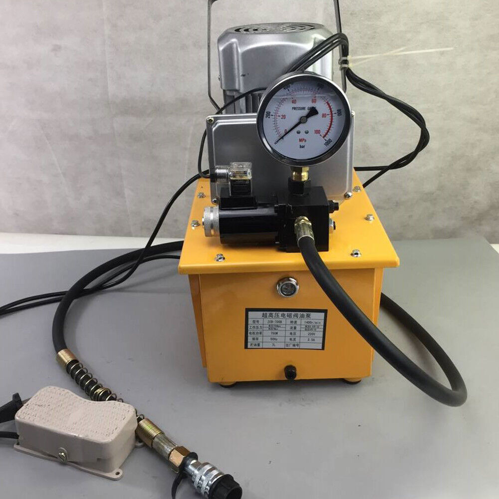 Electric Driven Hydraulic Pump Pedal Single Acting Solenoid Valve 110V 10000psi