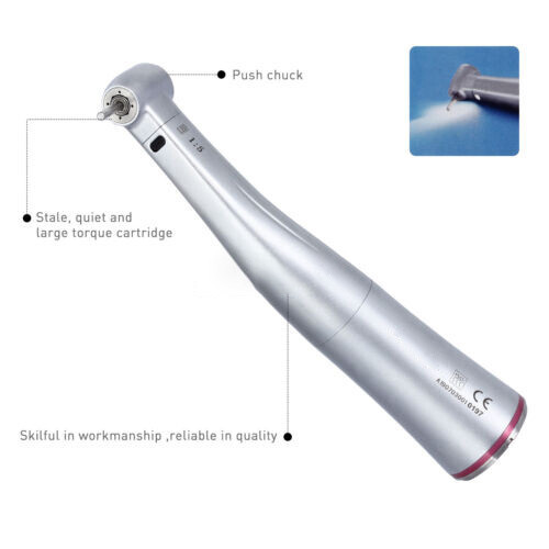 Dental 1:5 Fiber Optic LED Contra Angle Increasing Handpiece Fit NSK E-Type USA