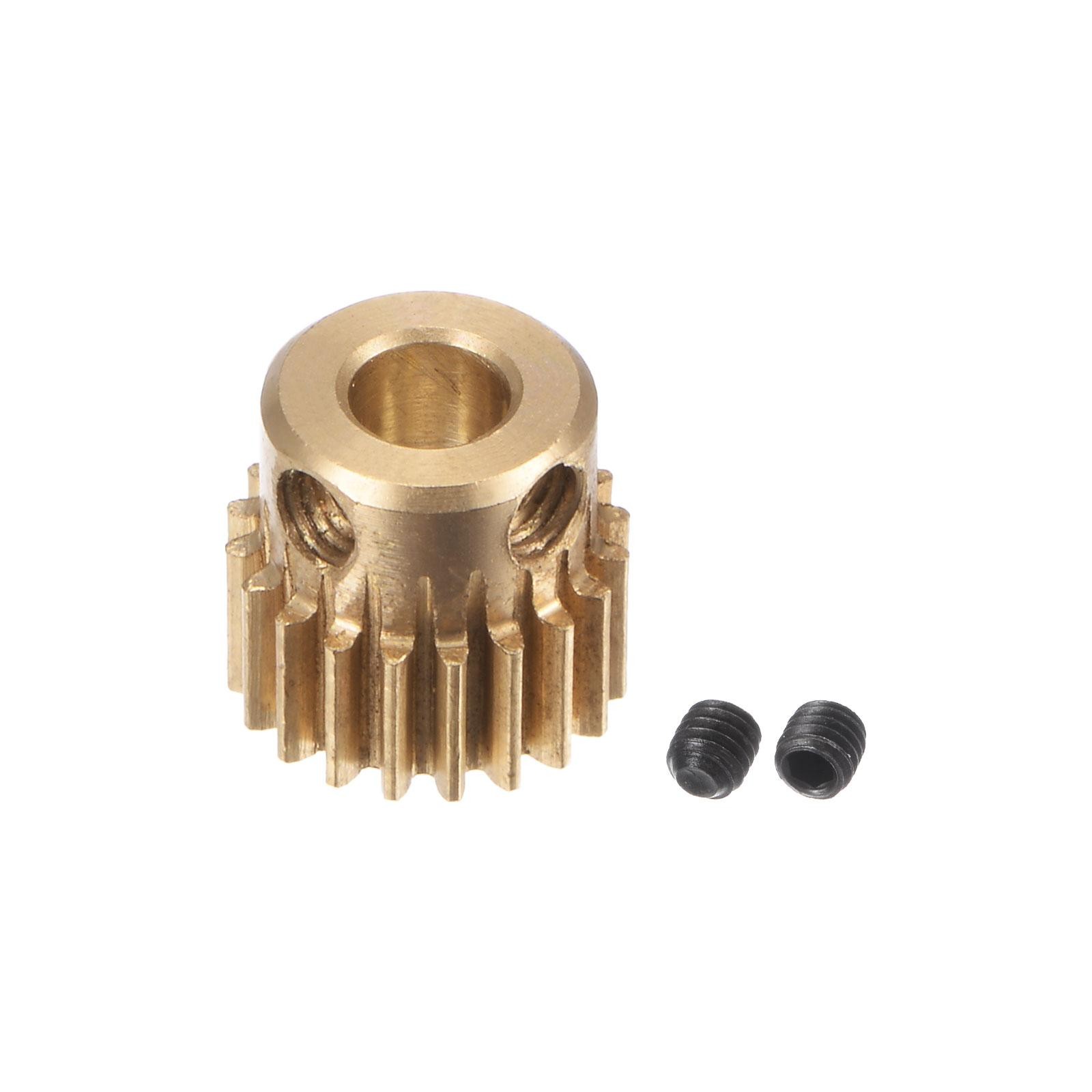 0.5 Mod 20T 4mm Bore 11mm Outer Dia Brass Motor Rack Pinion Gear with Screws
