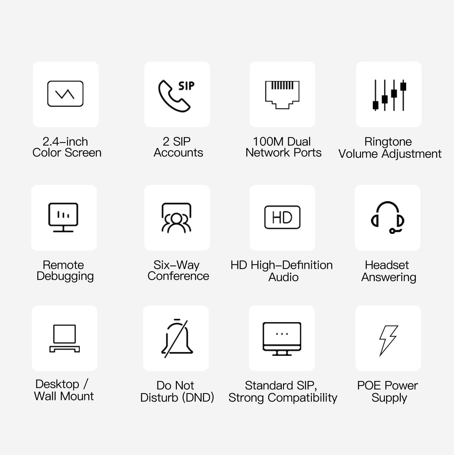 T52P IP Phone,Office Phones Voip,2.4″ Color Display, 2 SIP Accounts Business …