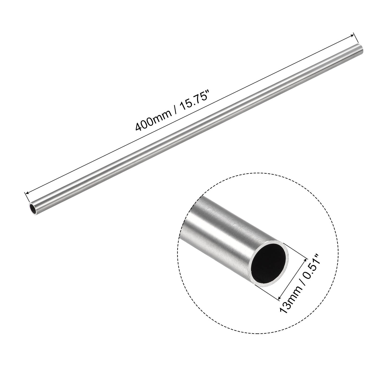 13mm x 0.5mm x 400mm 304 Stainless Steel Tube for Industry Machinery
