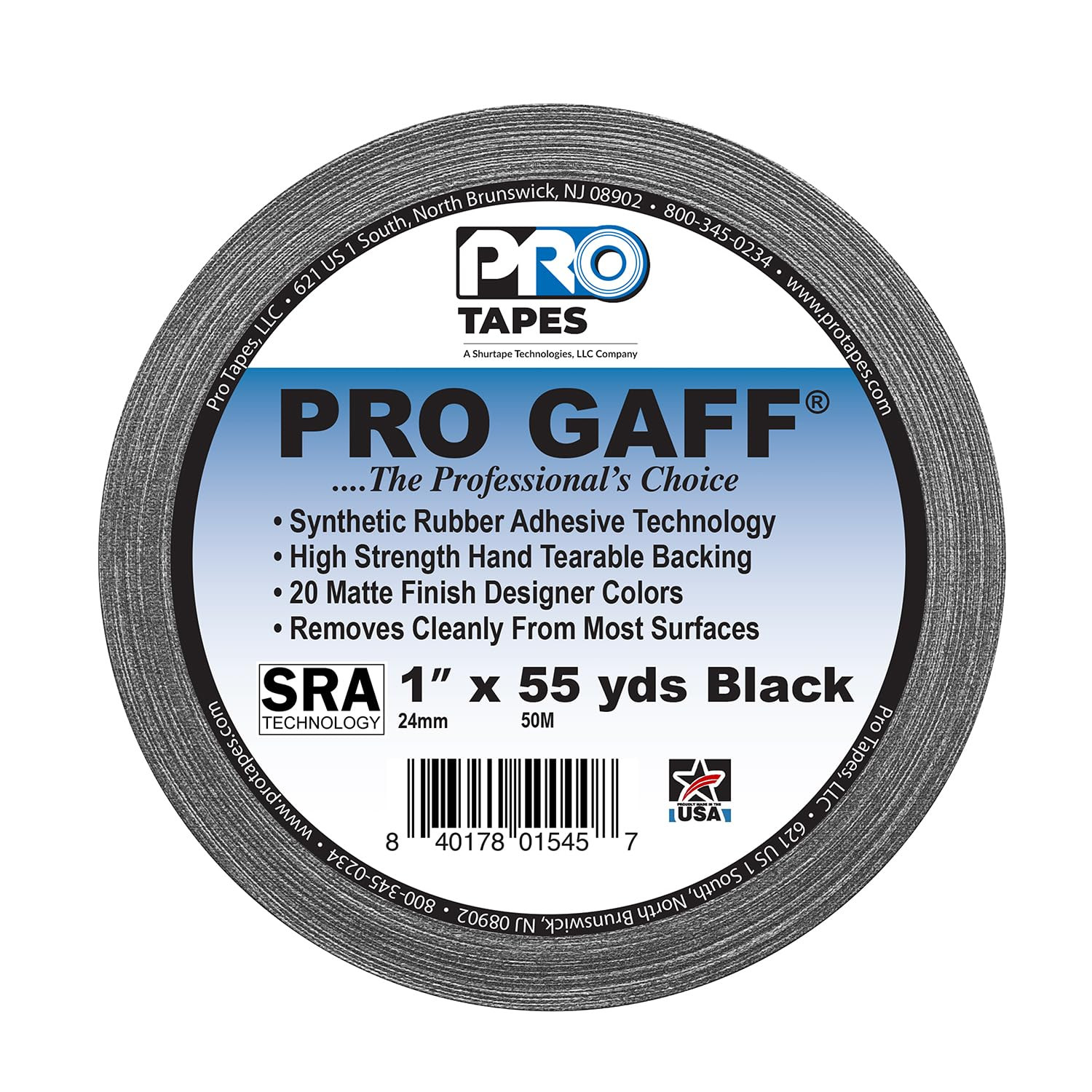 1″ Width Tapes Gaff Premium Matte Cloth Gaffer’s Tape With Rubber Adhesive, 11