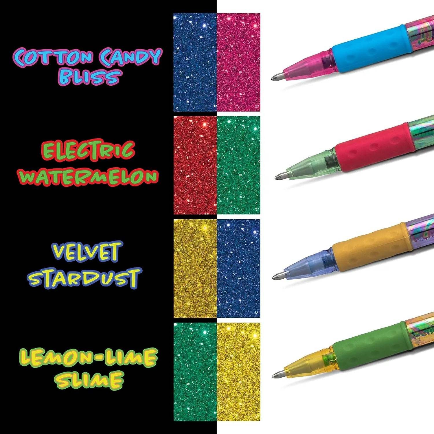 Pentel Sparkle and Krazy Pop, Metallic Gel Ink Pen, (1.0mm), Bold Line, Assorted