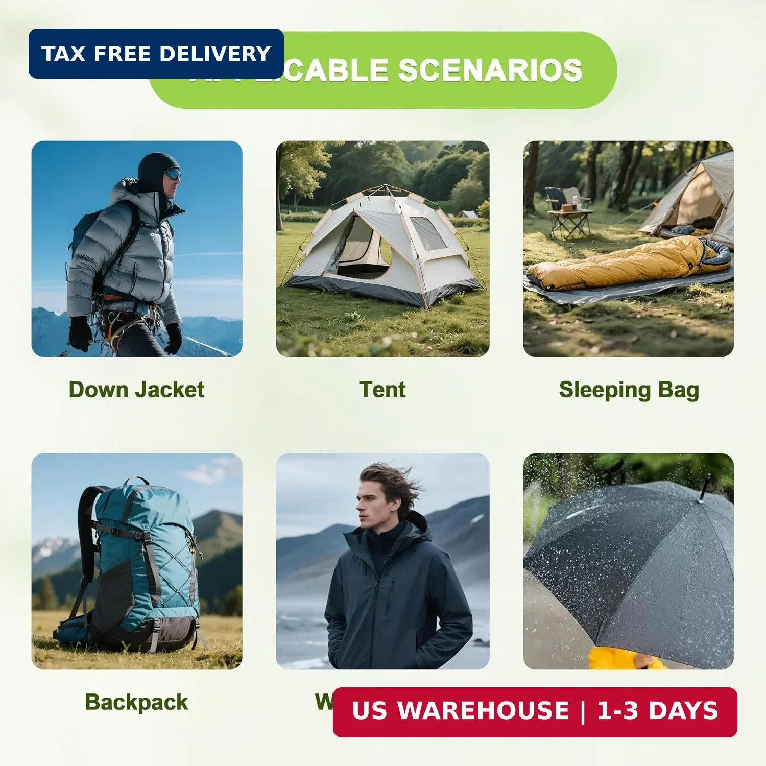 7x9in Nylon Repair Patch，Tent Repair Kit，Self Adhesive Waterproof Fabric Rep
