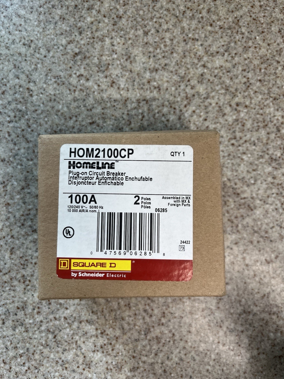 Square D HOM2100CP 100A Circuit Breaker – NEW FREE SHIPPING