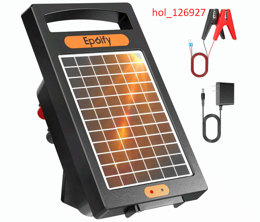 24-Hour Solar Electric Fence Charger, 0.18J, 10-Mile for Livestock | Portable