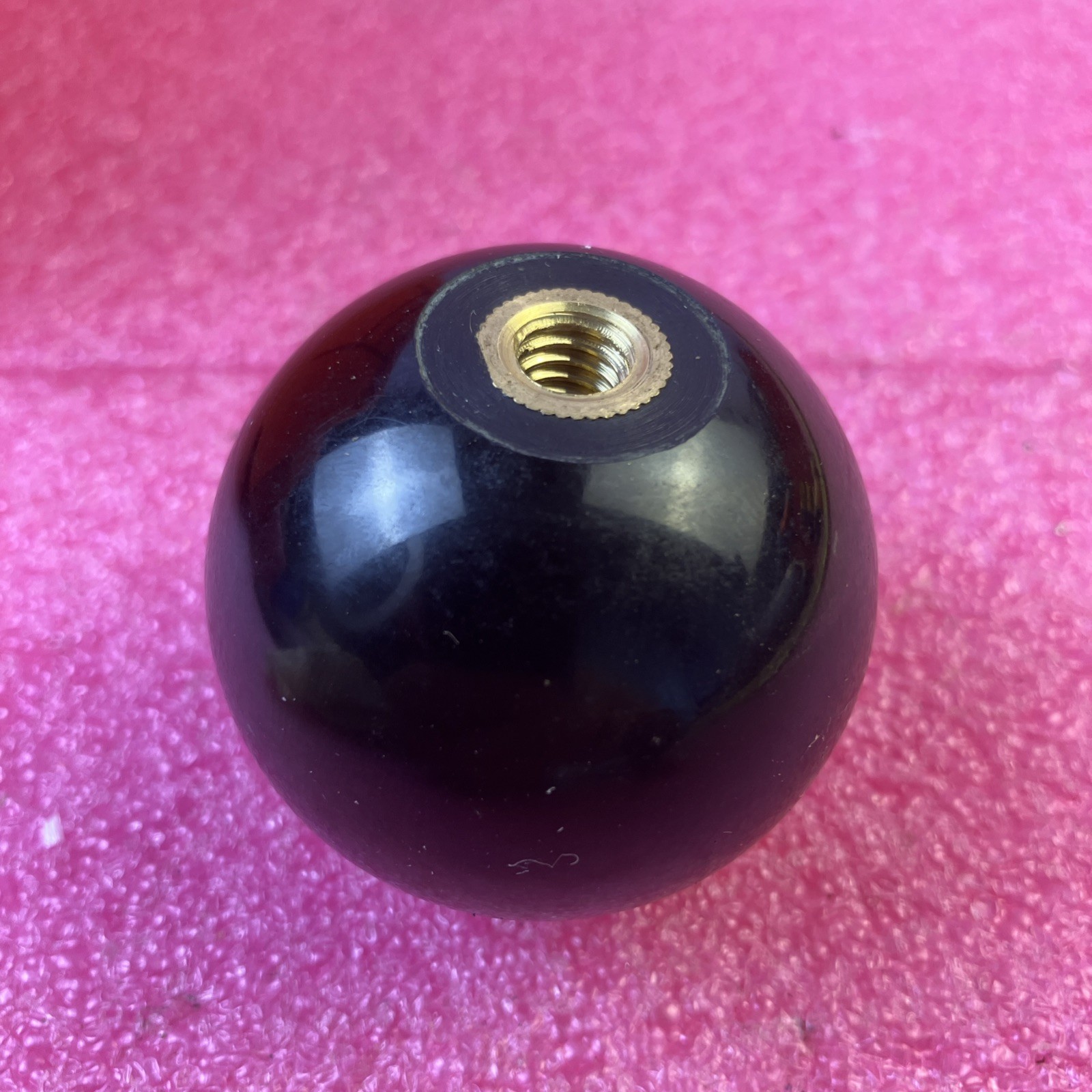 Ball Knob 1-7/8″ Diameter 5/16″-18 NC Brass Thread Insert, Black Sphere Plastic