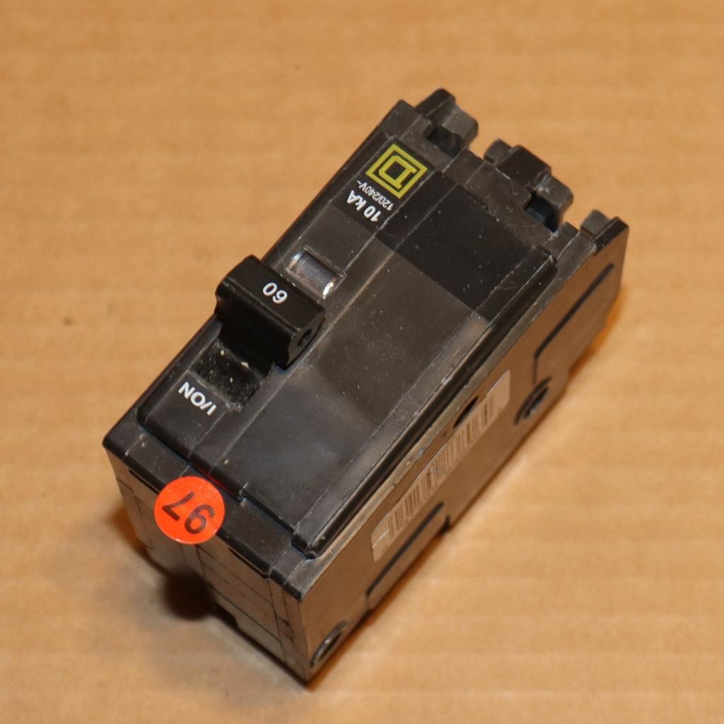 One Square D QO260 2 Pole 60 Amp Plug In Circuit Breaker OG#97