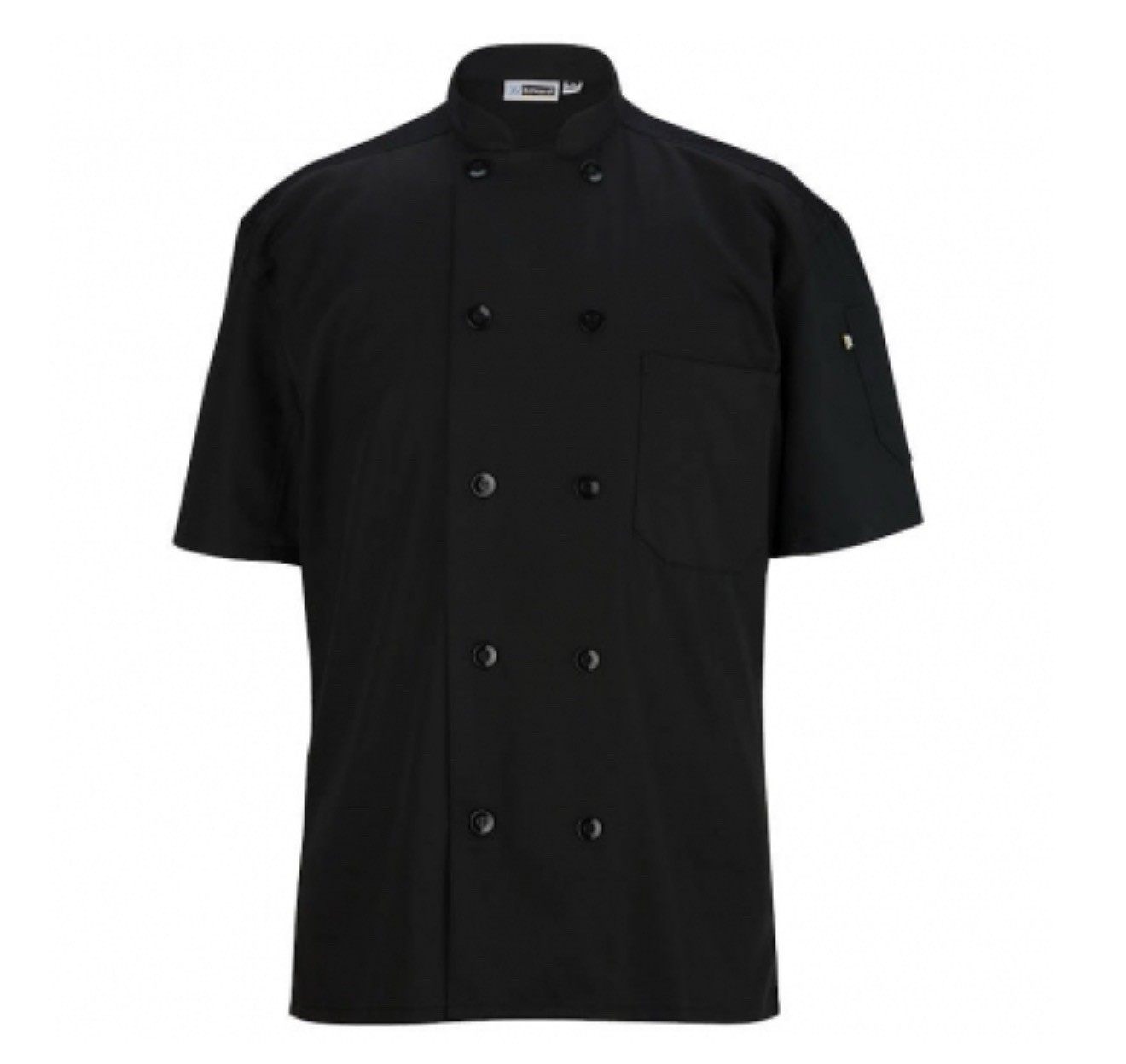 Edwards Garments 3306 Men’s 10 Button Short Sleeve Mesh Chef Coat Size M Black