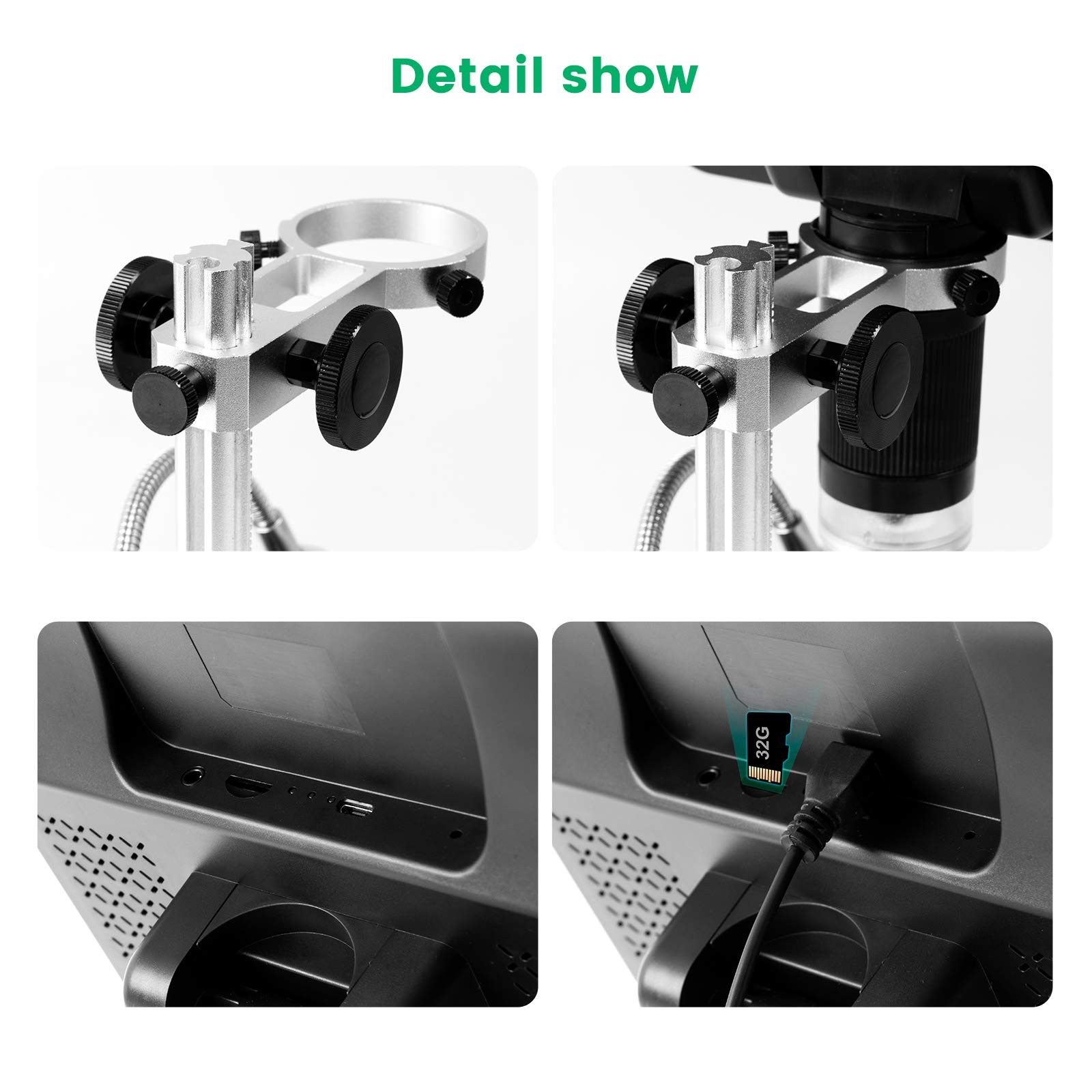 Andonstar AD208 Coin Microscope with 8.5 Inch Screen 260X 8.5» AD208, Black
