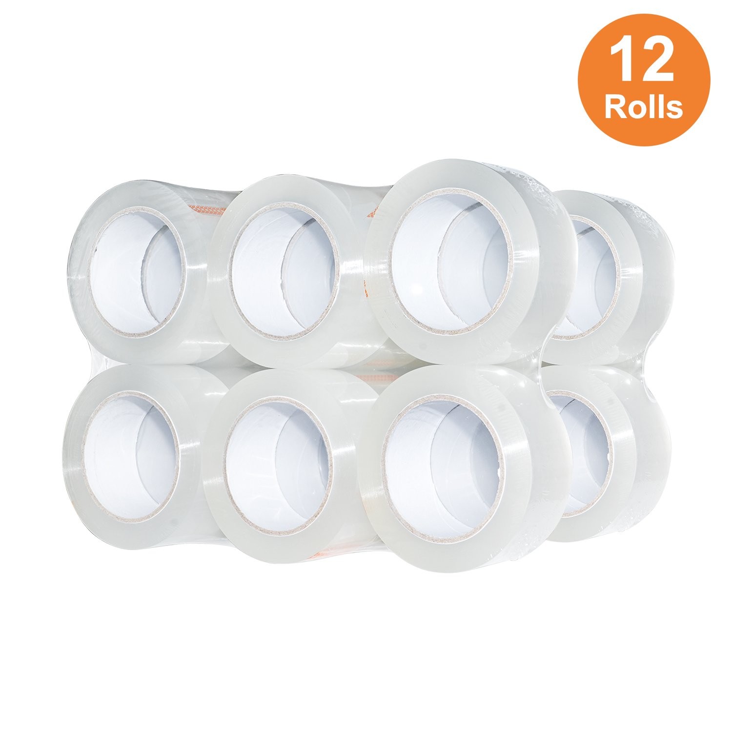 12 Rolls 2″ 110 Yard Heavy Duty Clear Packing Tape for Packaging Shipping Moving