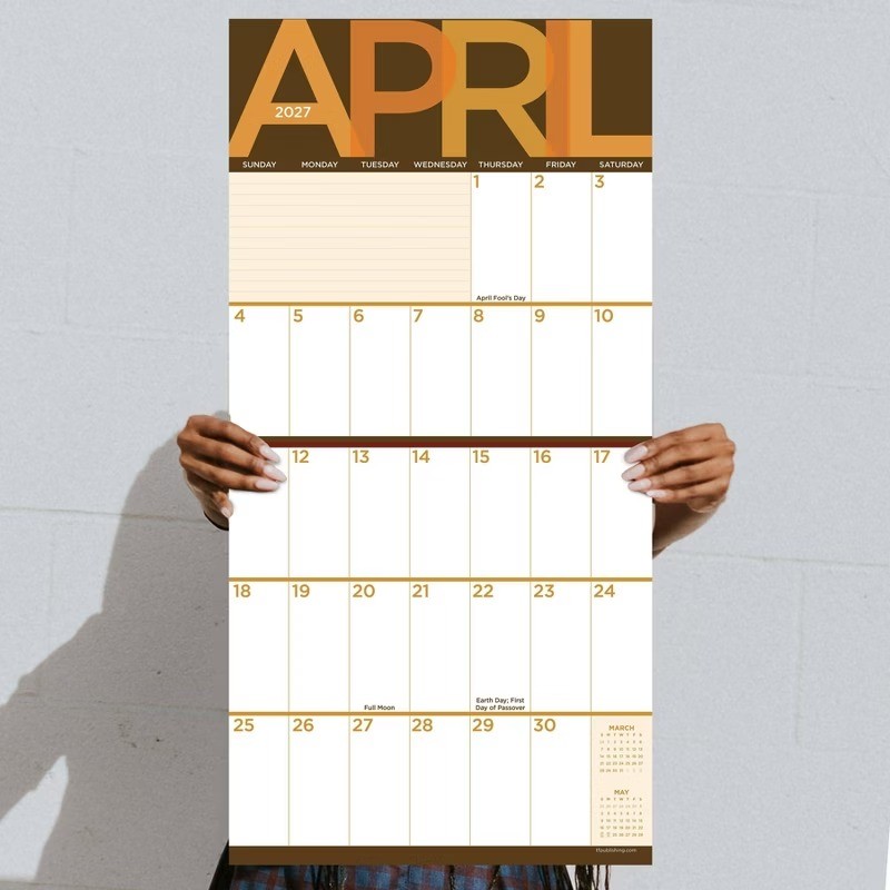 2027 Big Print Wall Calendar TF Publishing Large Grid 2-Page Spread FSC Paper