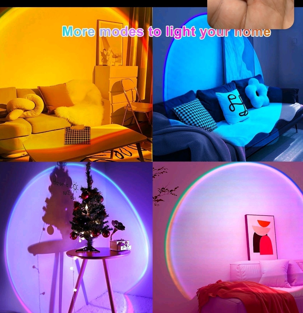 Madoury Sunset Lamp Projector with APP and Button 4x4x8 inches, Multi-colour