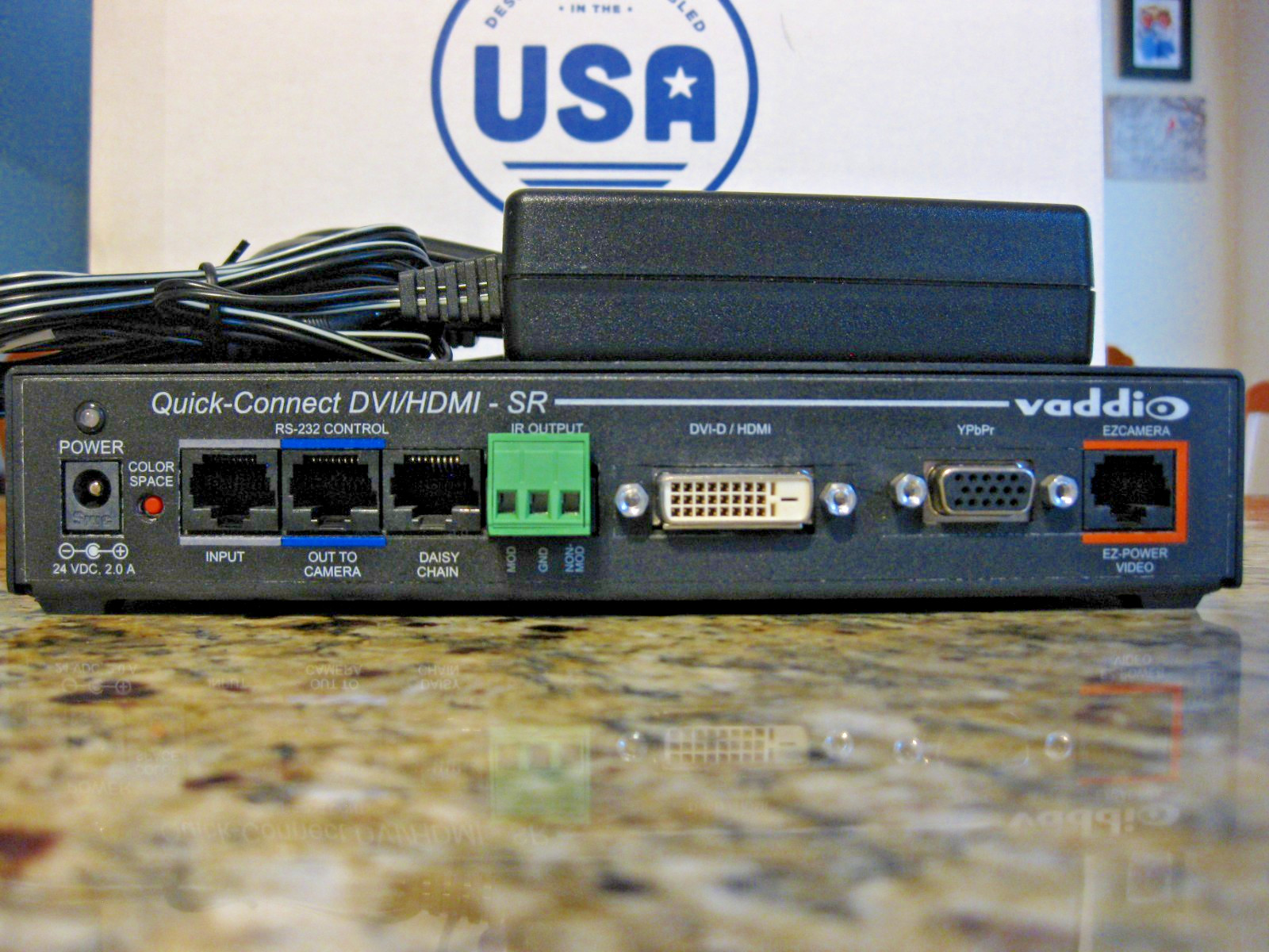Vaddio Quick-Connect DVI/HDMI-SR PTZ Camera Interface with the Power Supply