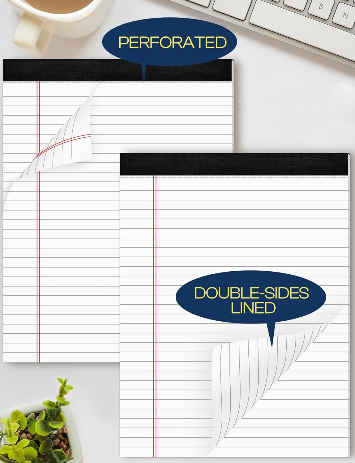 Legal Pads 8.5 X 11 White Note Pads 8.5 X 11 in 2 Pack Notepads 8.5 X 11 Writing