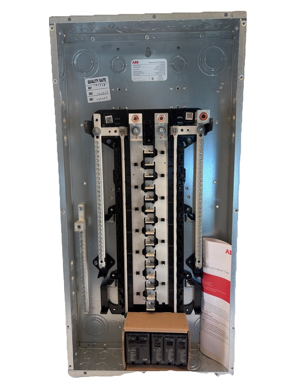 ABB 200 Amp 30/60 Main Lug Load Center Breaker Panel PAL3020PA With 4 Breakers