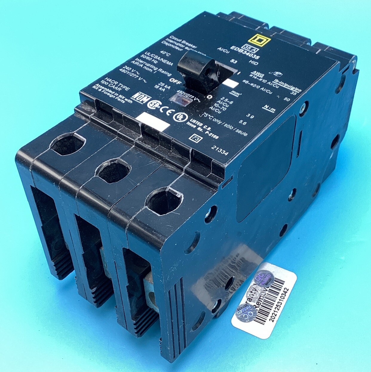 New Circuit Breaker Square D EDB34035 35 Amp 3 Pole 480Y/277V