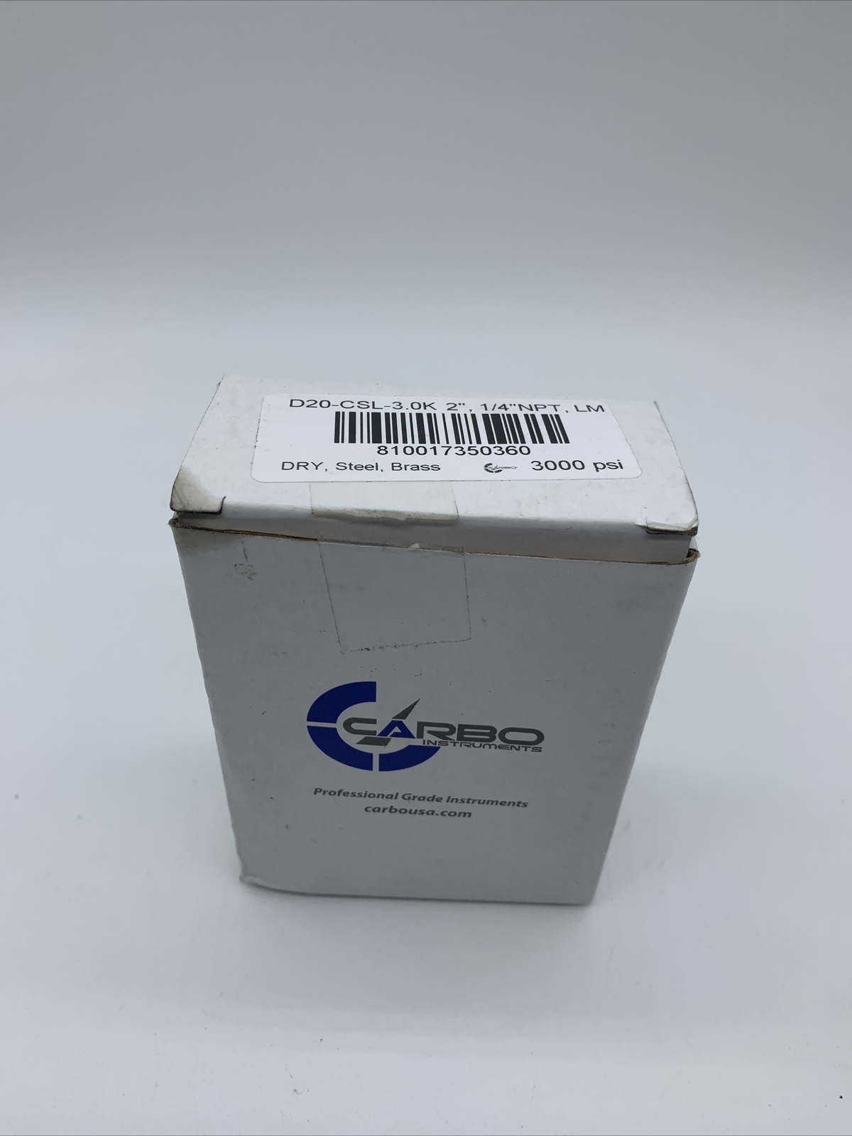 Carbo Instruments D20-CSL-3.0K 2″ 1/4″ NPT Streel Brass 3000 PSI