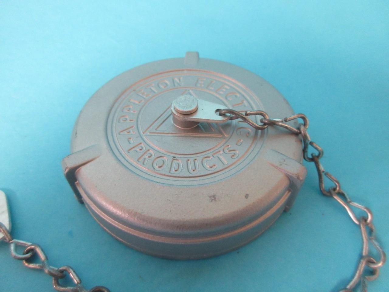 NEW APPLETON ELECTRIC ALUMINUM SCREW CAP 2.89″ THREADED COVER FOR POWERTITE