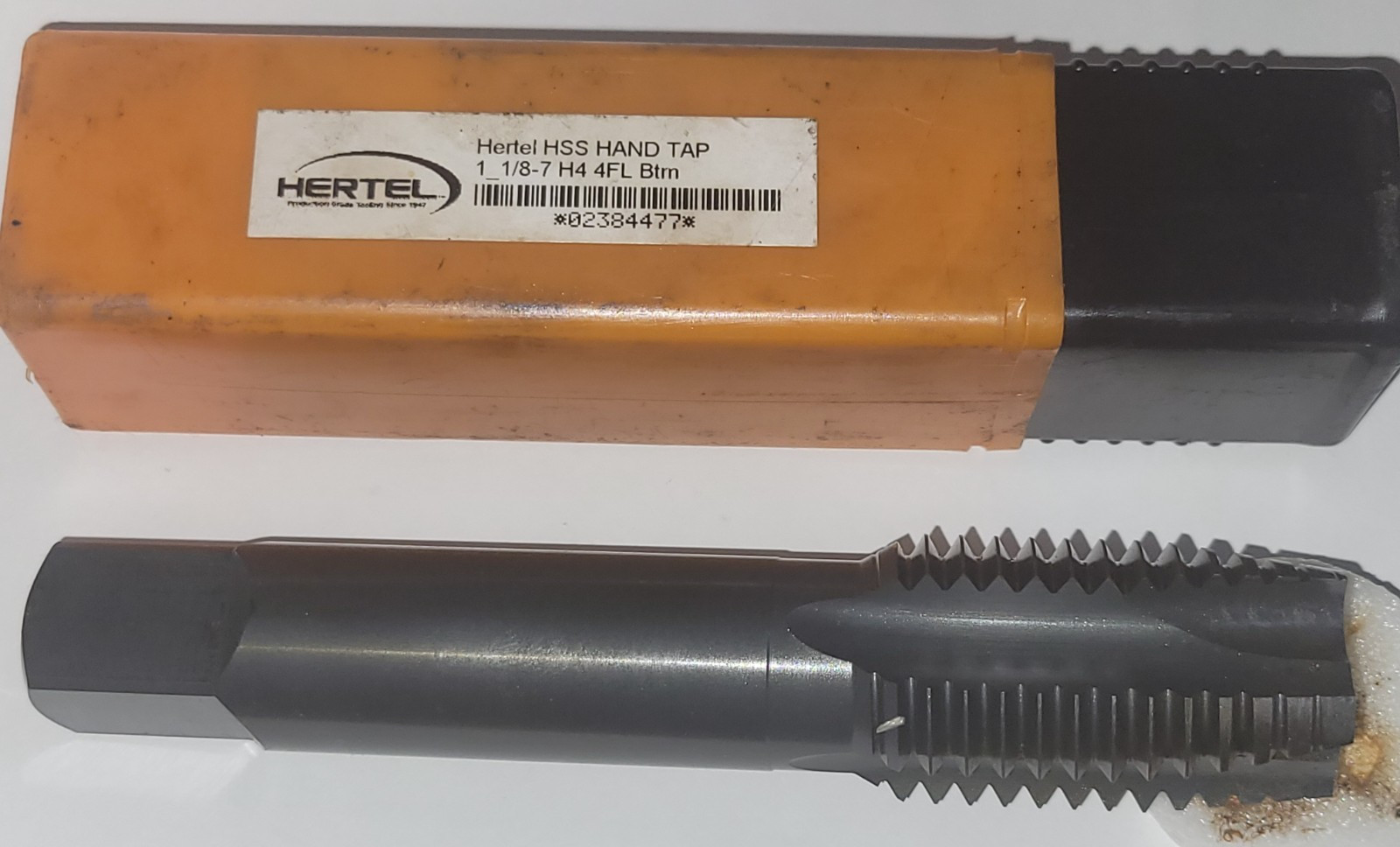 HERTEL Hand Tap 1-1/8 – 7 Bottoming H4 HSS 4-FL