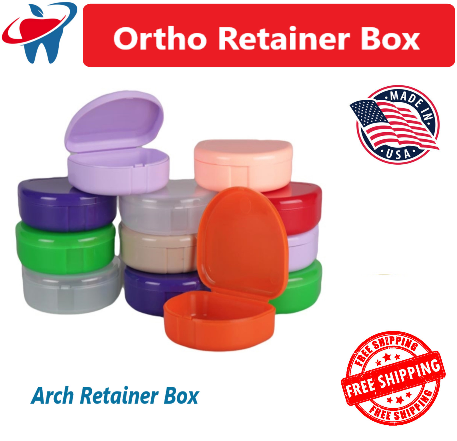 100/Box & 50/Box Dental Ortho Retainer Boxes, Sturdy plastic to protect retainer