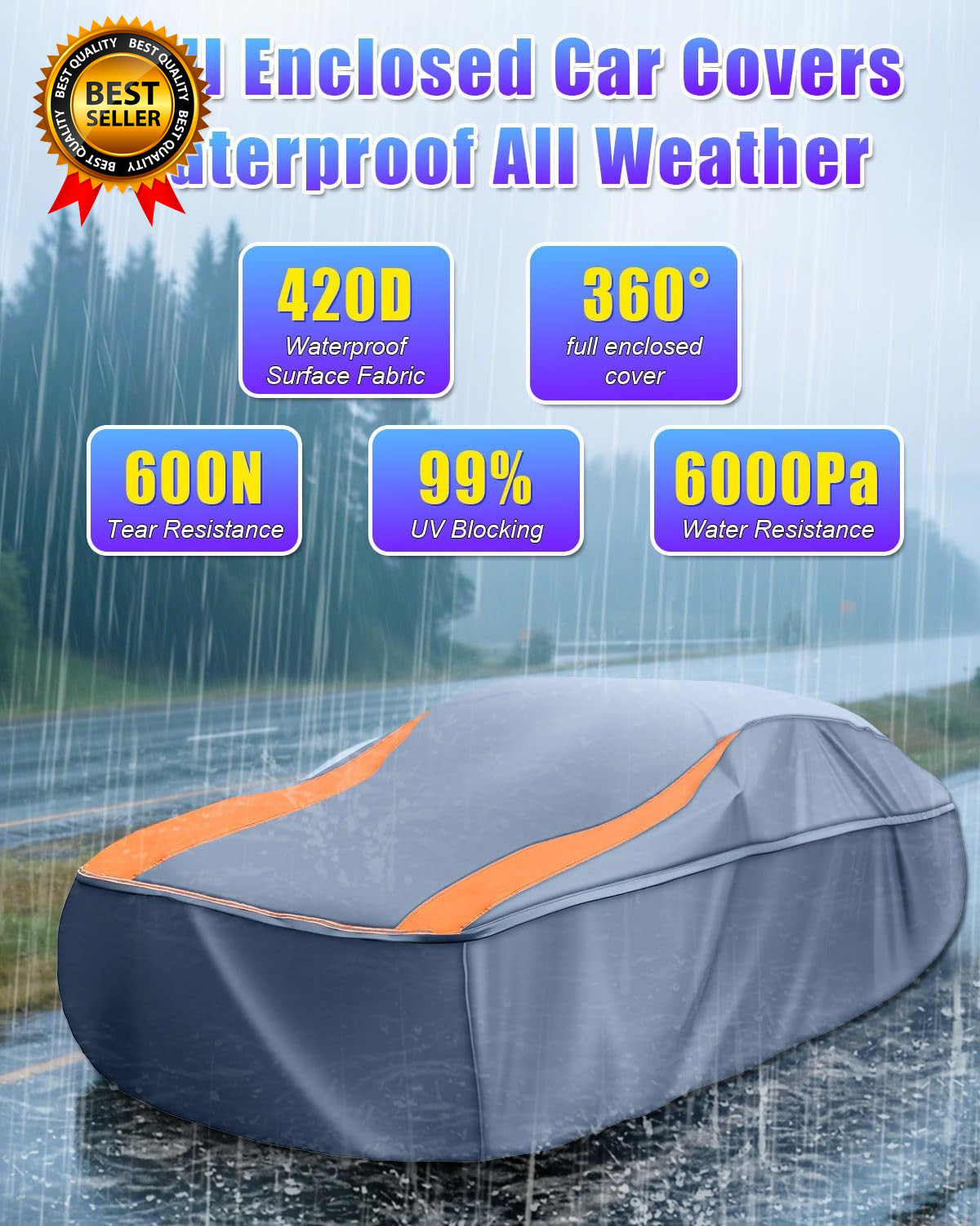 Full Enclosed Car Covers Universal Fit Dodge Challenger Charger Sedans Coupes