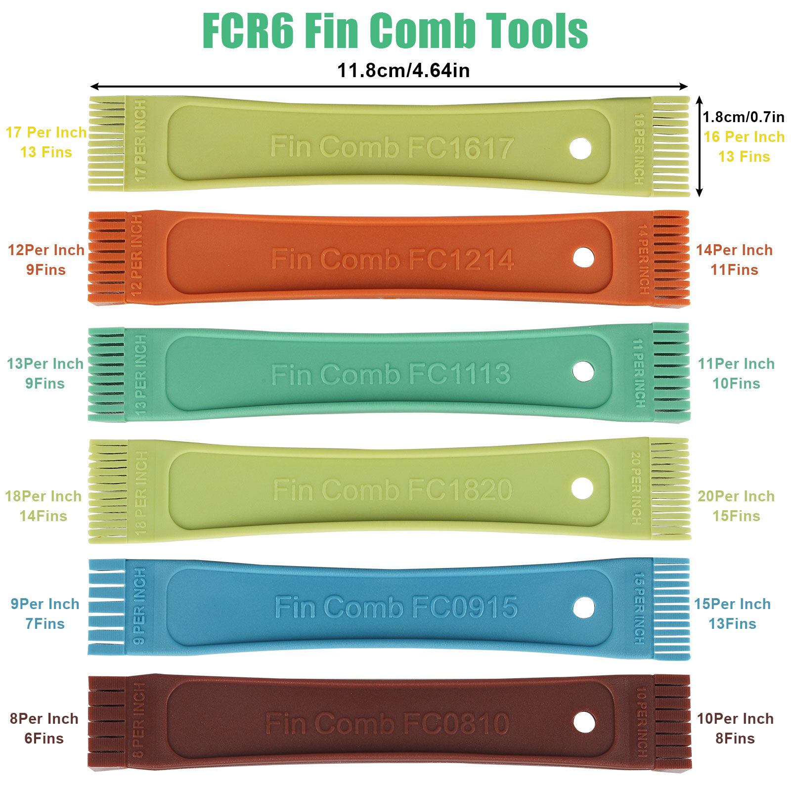 5Pcs Air Conditioner Fin Cleaner Set Fin Comb Condenser Straightener Repair Tool