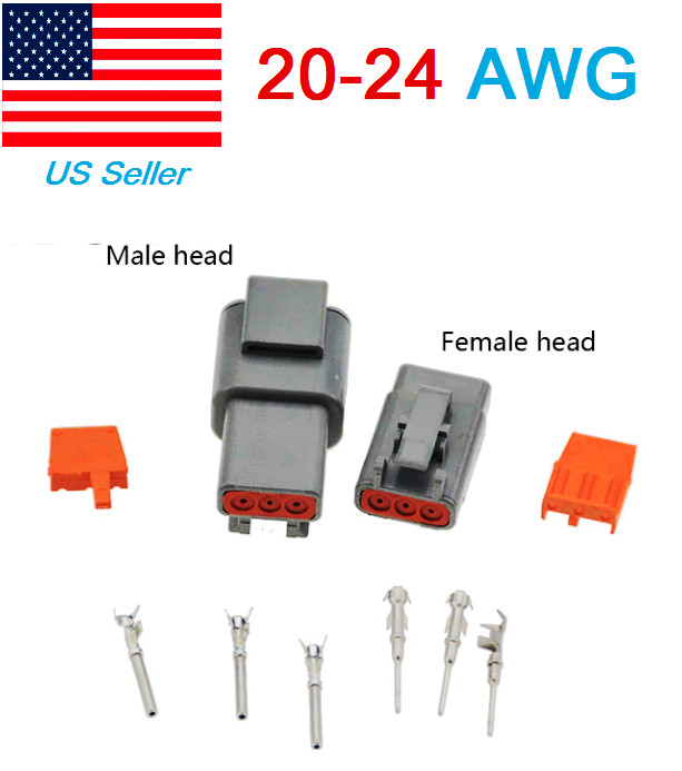 OEM Gray Deutsch DTM 2 3 4 6 8 12 Pin Connector Electrical Kit 20-24 AWG