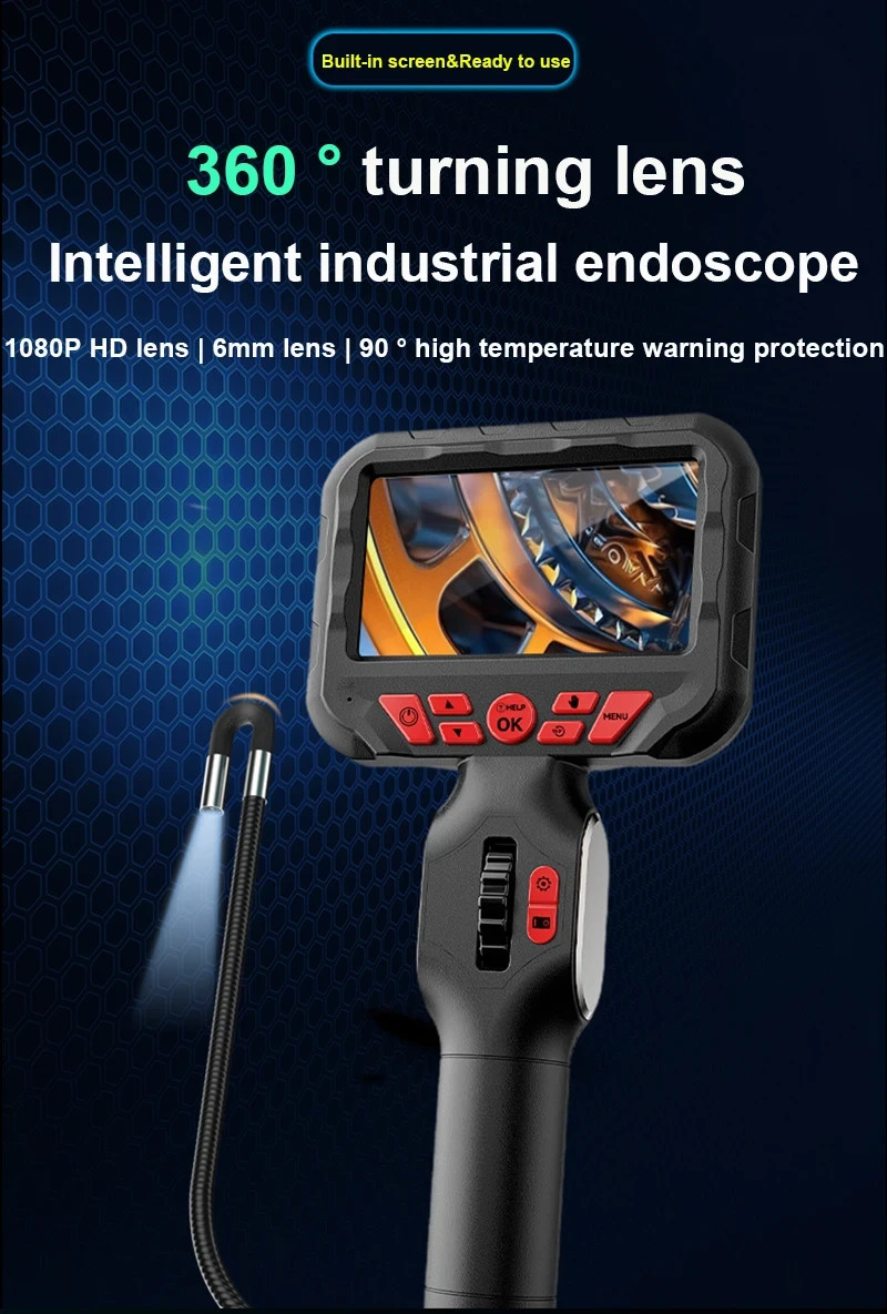 4.3-in screen 360° rotate HD camera Borescopes for industrial pipeline