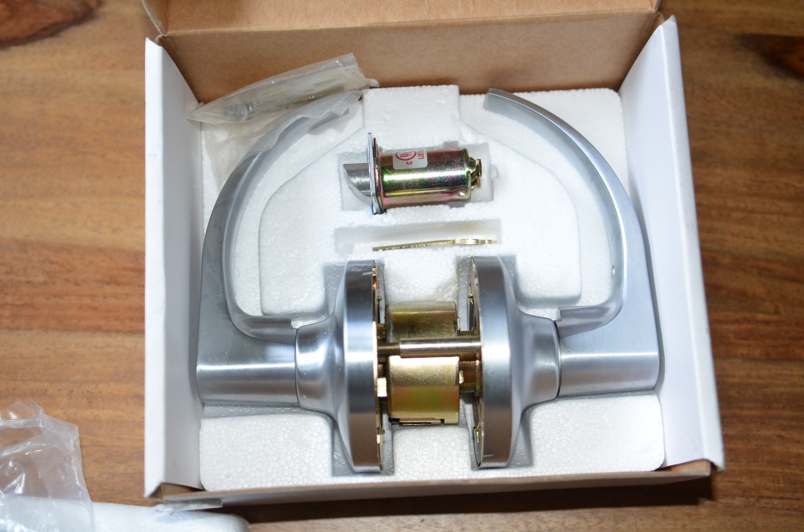 HAGER 3410 2-3/4″ US26D ARC ASA Passage Lever with Key, in original box