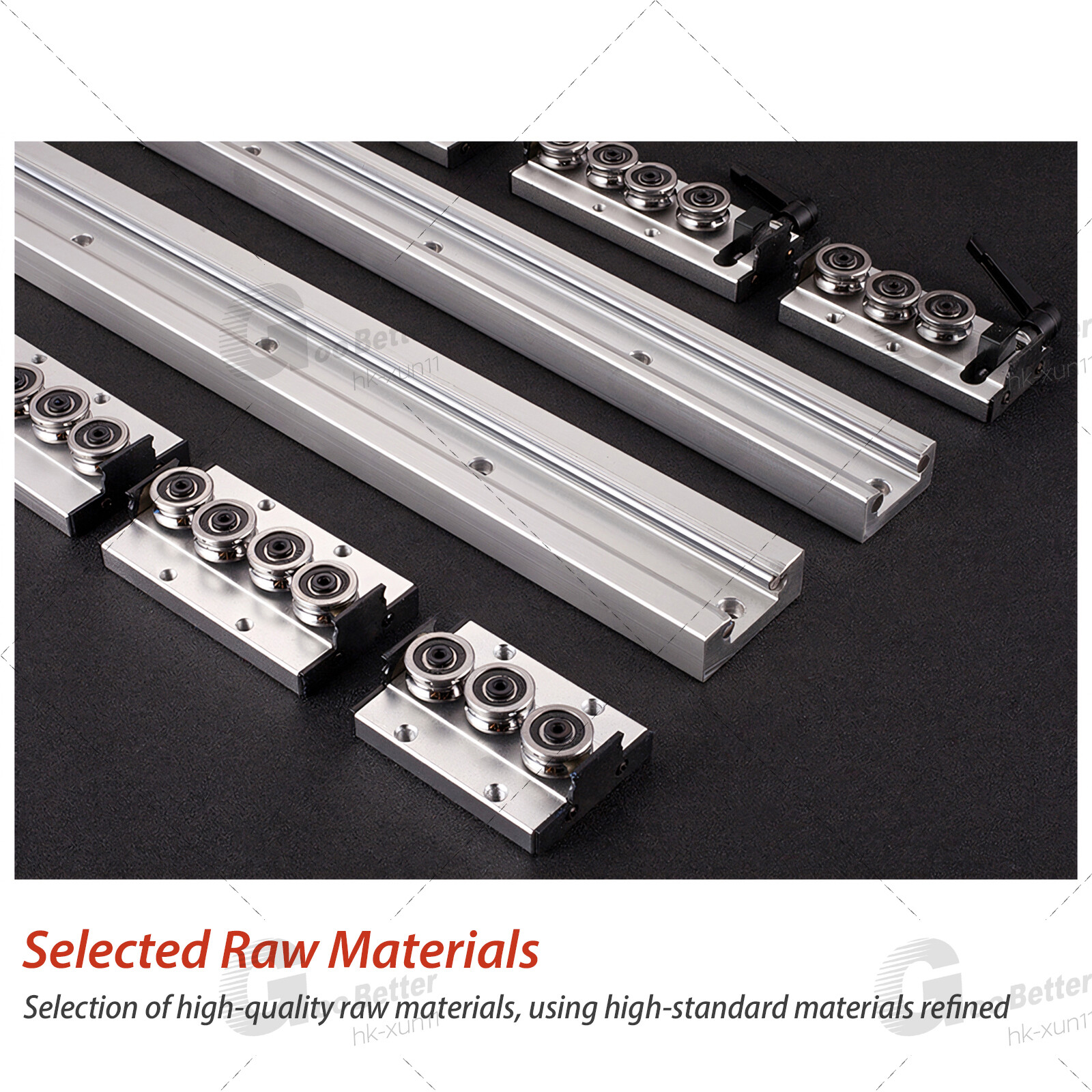 Built-In Dual-Axis Linear Rail Guide 500mm Lock Sliders SGB10-SGB35 3/4/5 Wheel