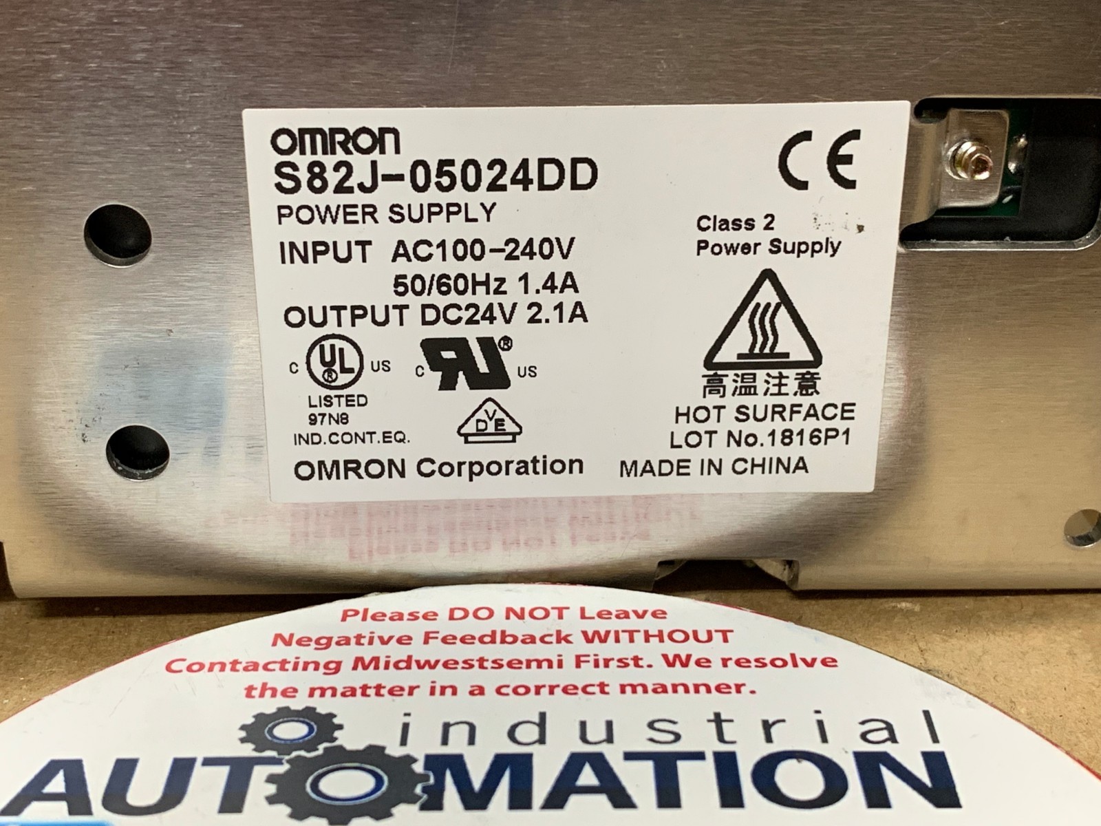 TESTED OMRON S82J-05024DD POWER SUPPLY AC100-240V 50/60HZ 1.4A OUT 24V SHIPSAMDA