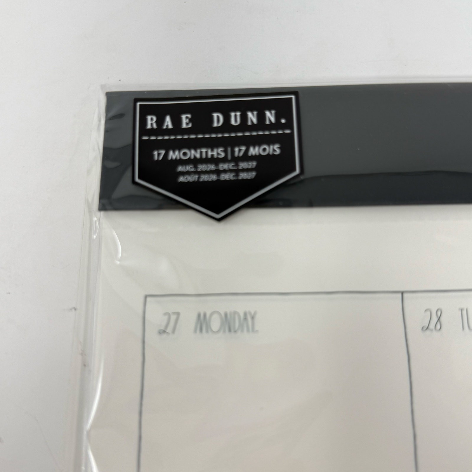 Rae Dunn My Week Weekly Planner 17 Month Aug 2026-Dec 2027 Desk Pad Black