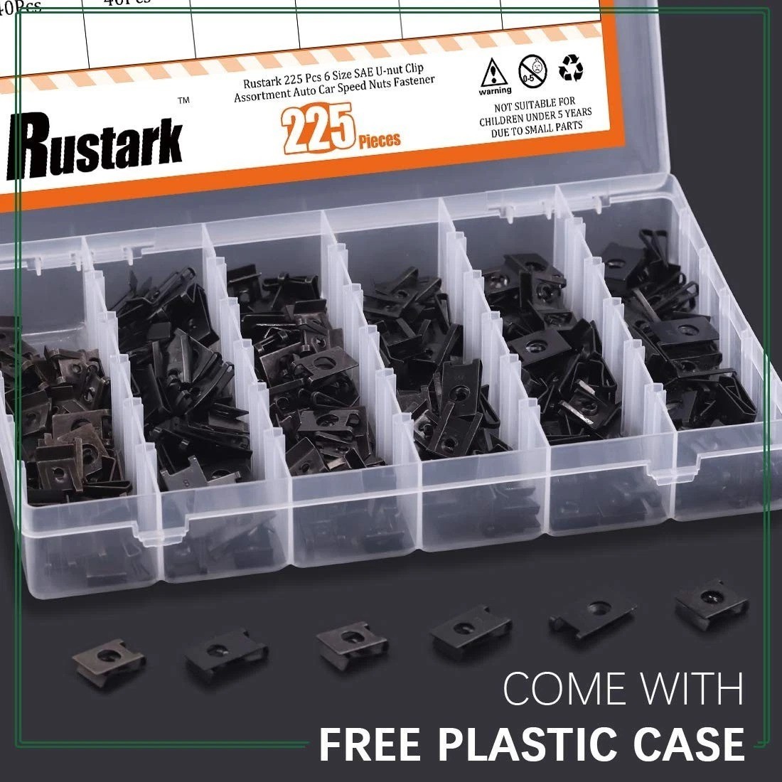 Professional 225 Pcs U-nut Clip Kit for Auto Panels