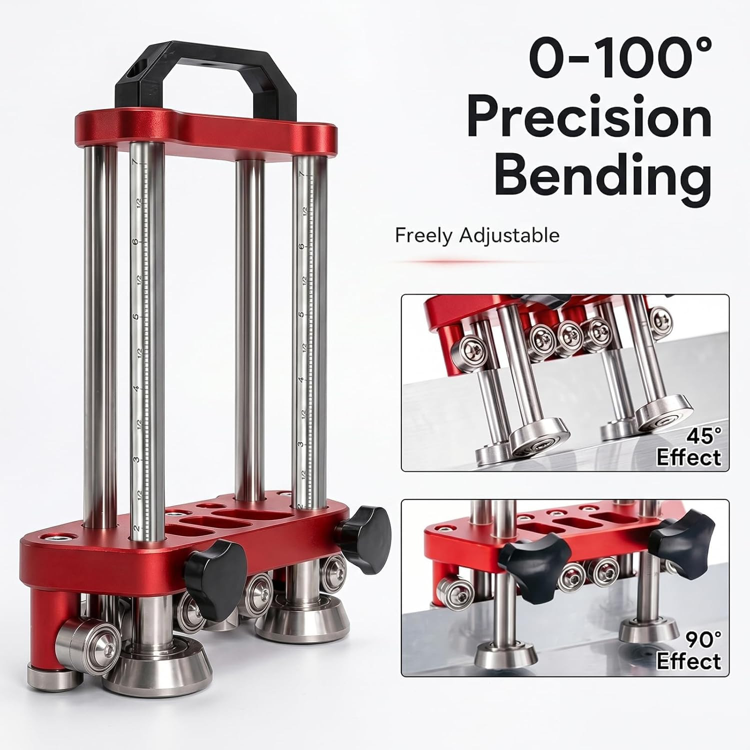 Sheet Metal Roller 2 Station Metal Bender, Metal Roofing Tools with 0-100° Range