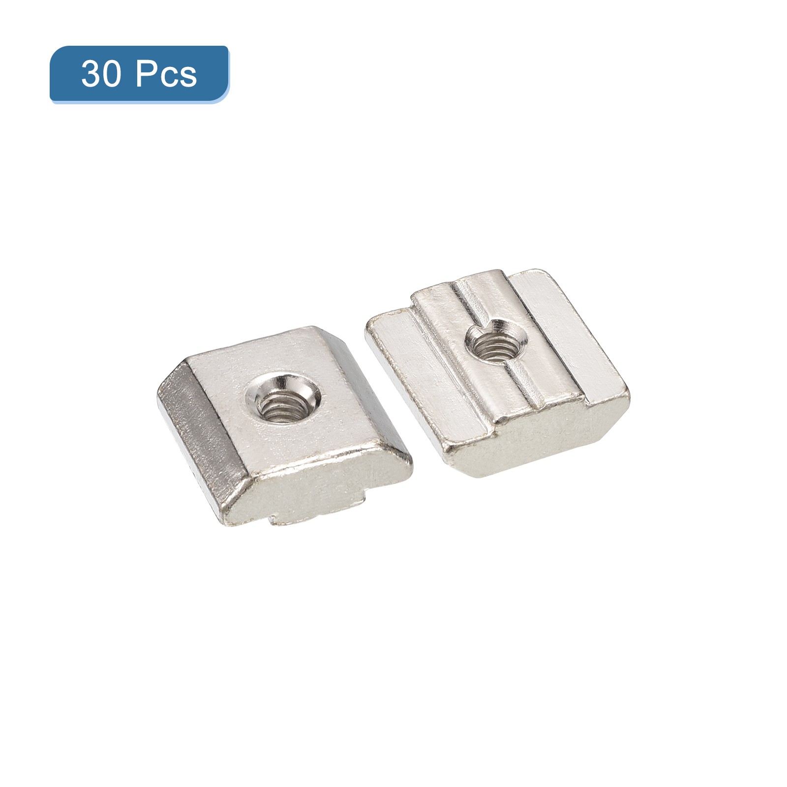 30pcs T Nuts – Nickel Plated Carbon Steel T Slot Bolts 3030 Series M4(Silver)]