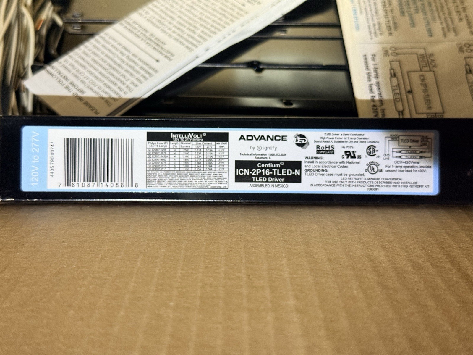 NEW (30-Pack) Advance ICN-2P16-TLED-N T8 LED Driver, 120V to 277V, 2-Lamp