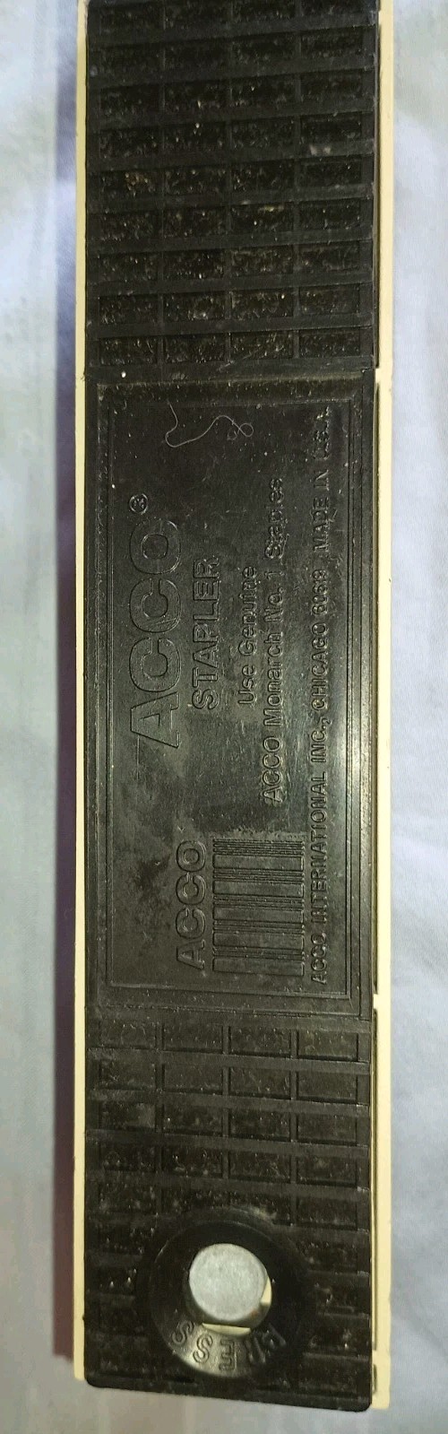 Vintage Acco 30 Stapler Brown & Beige Heavy Duty Metal Made in Chicago, USA 7″