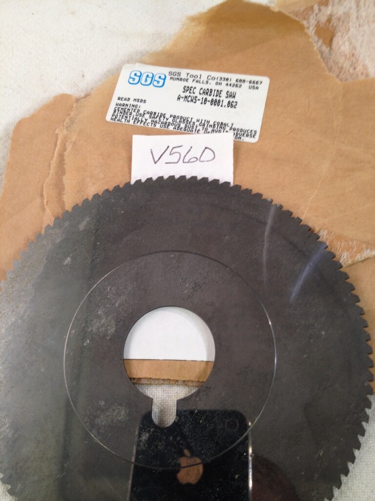 1 NEW SGS SOLID CARBIDE SLITTING SAW BLADE, 4-1/4″ X .062″ X 1″ USA MADE (V560)