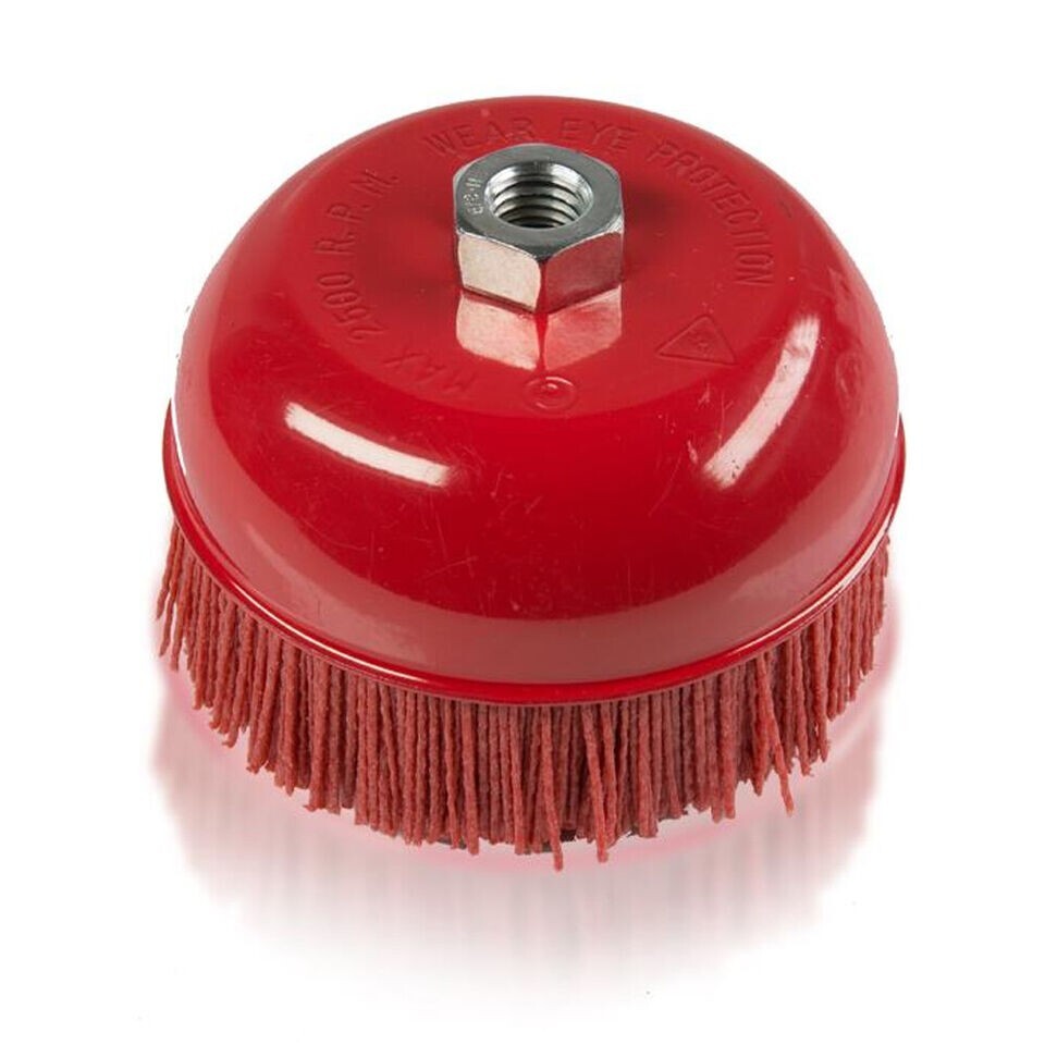 A Liner Abrasive 180 Grit Nylon Bristle Cup Brush – 3 Inch – Safe for Use