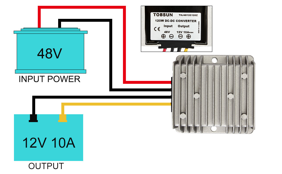 DC 48V to 12V 10A 120W Converter Voltage Reducer Step Down Module for Golf Cart