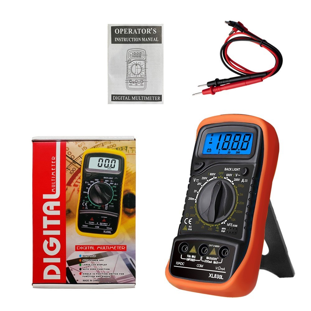 Digital Multimeter Tester AC DC Volt Ohm Amp Clamp Meter Auto Range LCD Handheld