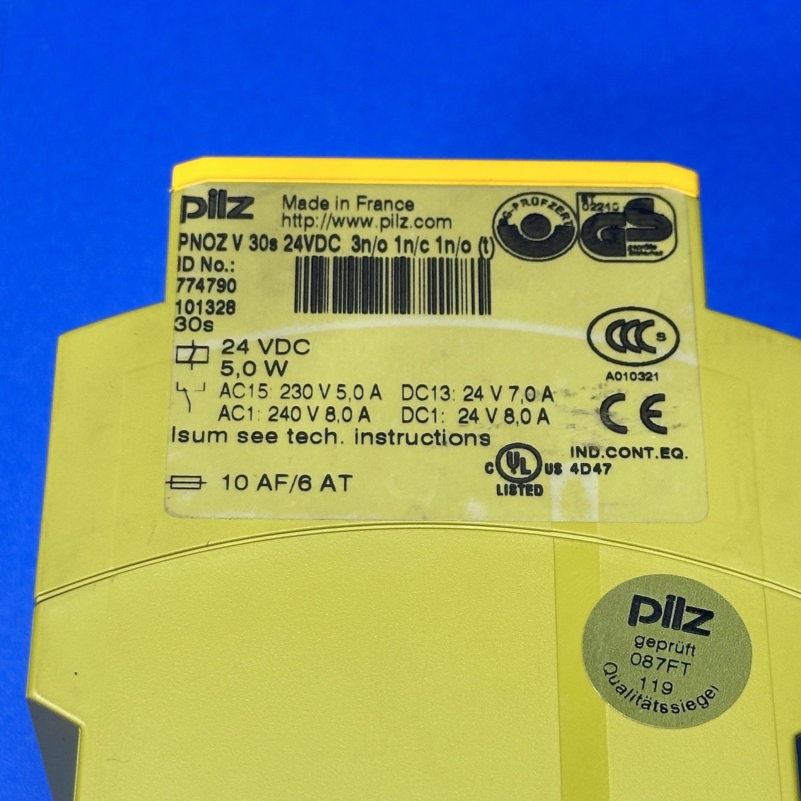 Pilz 774790 PNOZ V 30s 24VDC 3n/o1n/c1n/0(t)