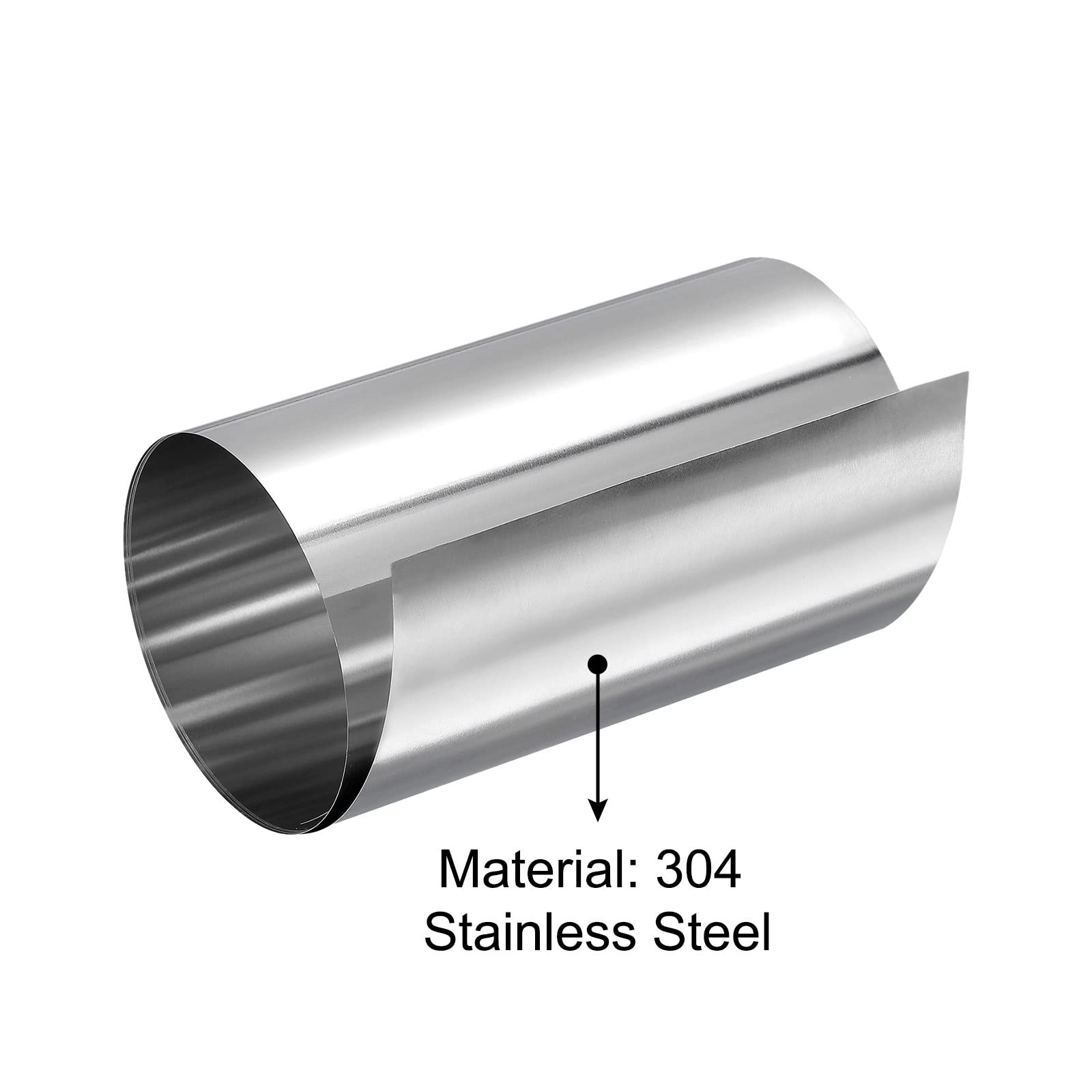 uxcell 0.07x100x1000mm 304 Stainless Steel Roll 0.07x100x1000mm, Silver Tone